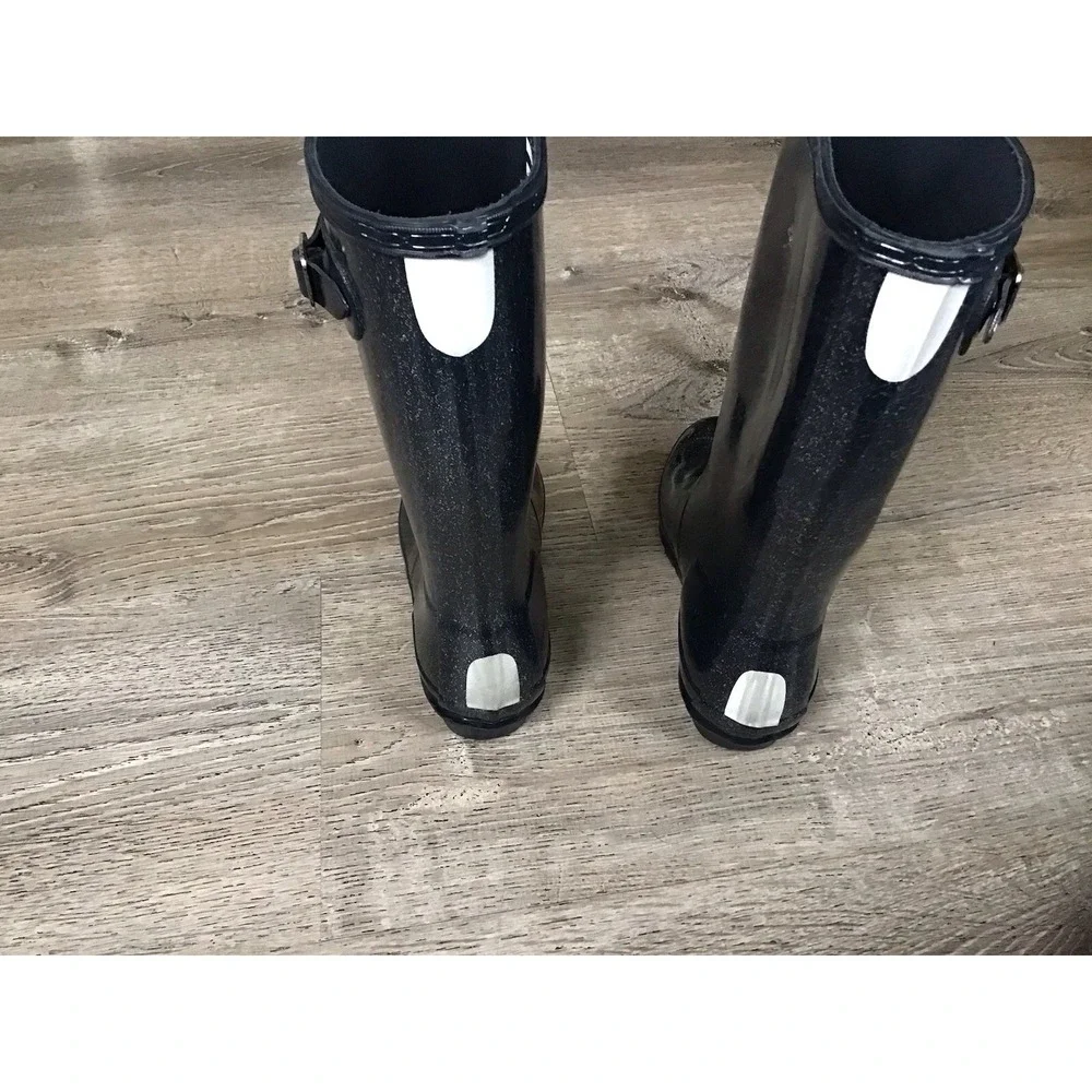 Hunter Kids Rain Boots Girls size 4 34 Original  Glitter Blue Youth Boot